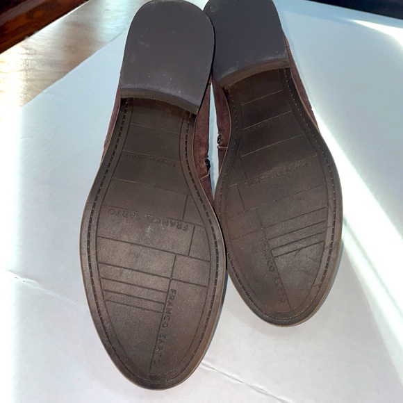 Franco Sarti ankle boots 9 wine brown very good condition leather fabric upper - Picture 5 of 14